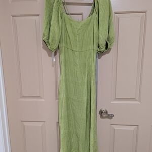FRNCH Light Green Long Sleeve Dress